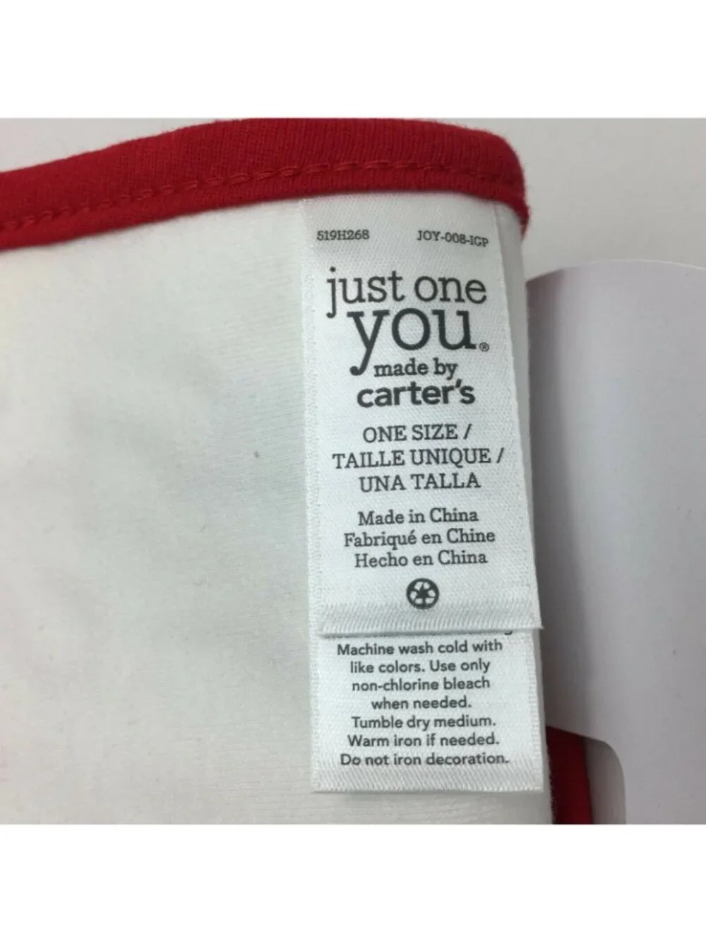 Carter's Just One You White Teething Bib My First Christmas Santa Holiday